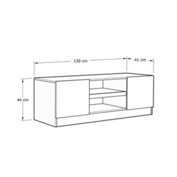 Tv Stand Royal Walnut 130 W X 43 H X 39.8 D - thumbnail 2