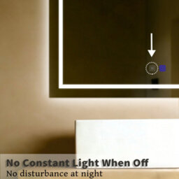 Maerts-E 800X600mm Led Bathroom Mirror With Demister, 3 Colour Dimmable Lighting, Touch Sensor, Ip44 Wall Mounted - thumbnail 7