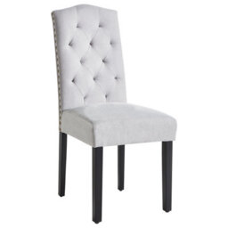 Beliani Set Of 2 Dining Chairs Shirley Fabric Grey - thumbnail 4