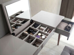 Angel Cerda Elegant Grey Wood And Walnut Dressing Table With Mirror For Modern Spaces - thumbnail 3