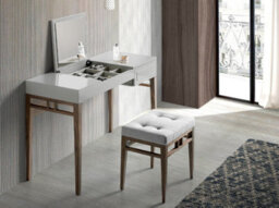 Angel Cerda Elegant Grey Wood And Walnut Dressing Table With Mirror For Modern Spaces - thumbnail 2
