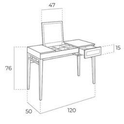 Angel Cerda Elegant Grey Wood And Walnut Dressing Table With Mirror For Modern Spaces - thumbnail 5