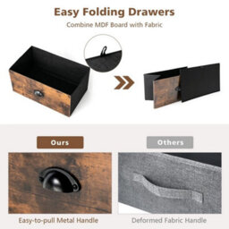 5 Drawers Chest Organiser 2 Tier Fabric Storage Organizer Chest Of Drawers - thumbnail 5