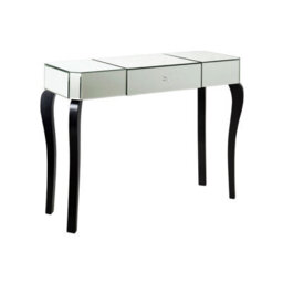 Premier Housewares Interiors By Premier Elegant 1 Drawer Console Table, Mirrored Hallway Table For Livingroom, Glass Finish Modern Console Table