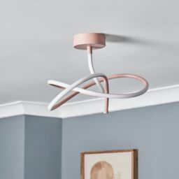 Inlight Veton Swirl Matt Acrylic & Aluminium Light Peach Led Ceiling Light - thumbnail 6