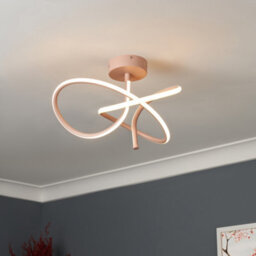 Inlight Veton Swirl Matt Acrylic & Aluminium Light Peach Led Ceiling Light - thumbnail 1
