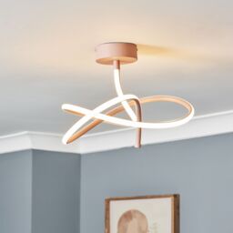 Inlight Veton Swirl Matt Acrylic & Aluminium Light Peach Led Ceiling Light - thumbnail 5