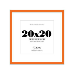 "20X20"" Orange Picture Frame - 20X20"" Square Frame With 17X17"" Mount For 20X20""/17X17"" Pictures Moderrn Style Thin Edge, 1 Pack" - thumbnail 1
