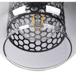 Luminosa Lighting Luminosa Ando Bar Pendant Ceiling Light Black Smoke Glass Shade 4X E27 - thumbnail 4