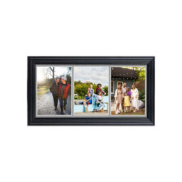 AK Frames 16X8 Black Classic Multi Photo Frame With Silver Mount - Holds 3 Apertures (3X) 7X5 Photos - thumbnail 1