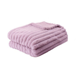 Appletree Morritz Super Soft Mauve Faux Fur Throw - thumbnail 3