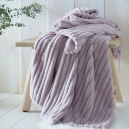 Appletree Morritz Super Soft Mauve Faux Fur Throw - thumbnail 1