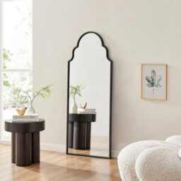 Furniturebox Uk Hima Black Metal Moroccan Arch Wall Mirror - thumbnail 2