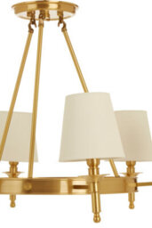 Orsina Elegant 6 Arm Gold Ceiling Light With Linen Shades, Brass Frame Hotel Style Pendant Light, Lighting Fixture - thumbnail 4