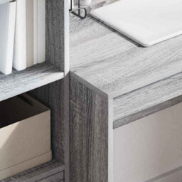Berkfield Modern Writing Desk Grey Sonoma Mdf, Veneer 100 X 50 X 76 Cm Durable - thumbnail 4