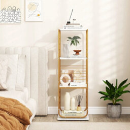 Rotating Bookshelf  Spinning Bookcase Tower 4-Tier - thumbnail 3