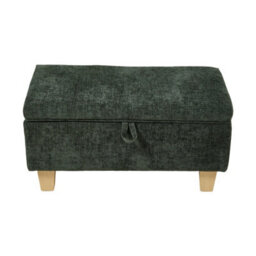 Living And Home Green Rectangle Chenille Upholstered Storage Ottoman, 71Cm (W) - thumbnail 6