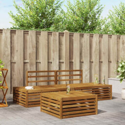 Walplus Outdoor Sofa Set 3 Piece Natural Solid Acacia Wood