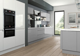 Lucido Painted Gloss Light Grey Kitchen Cupboard Saucepan Drawer Front 355X796 - thumbnail 2