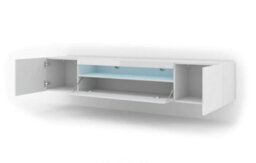 Arte Sophisticated White Gloss Aura Tv Stand (W)200Cm (H)42Cm (D)37Cm - Elegant & Practical - thumbnail 2