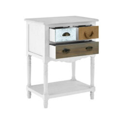 Orsina Coastal Style White 3 Drawer Chest, White 3 Drawer Dresser, White Drawer Chest, White Bedroom Drawers Unit - thumbnail 5