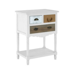 Orsina Coastal Style White 3 Drawer Chest, White 3 Drawer Dresser, White Drawer Chest, White Bedroom Drawers Unit - thumbnail 2