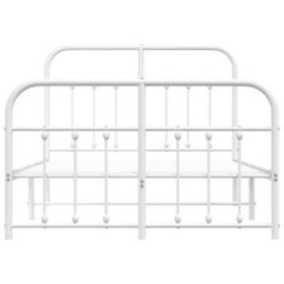 Berkfield Metal Bed Frame With Headboard And Footboard White 120X200 Cm - thumbnail 6