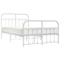 Berkfield Metal Bed Frame With Headboard And Footboard White 120X200 Cm - thumbnail 3