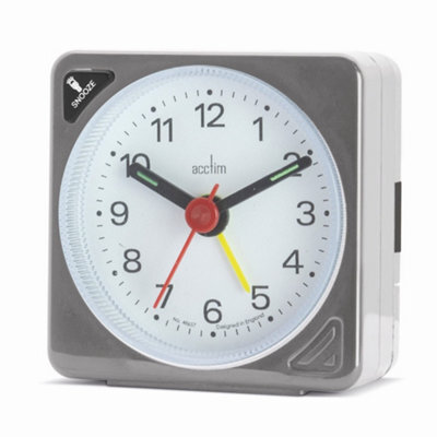 Acctim Ingot Travel Alarm Clock, Silver, Mini