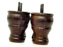 L&F 4X Wooden Bun Feet Antique Mahogany Replacement Furniture Legs Sofas Chairs Footstools M8 Cwc802 - thumbnail 3