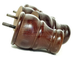 L&F 4X Wooden Bun Feet Antique Mahogany Replacement Furniture Legs Sofas Chairs Footstools M8 Cwc802 - thumbnail 4