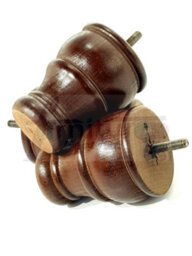 L&F 4X Wooden Bun Feet Antique Mahogany Replacement Furniture Legs Sofas Chairs Footstools M8 Cwc802 - thumbnail 5