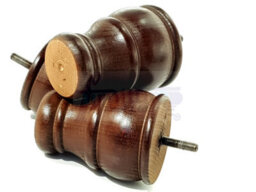 L&F 4X Wooden Bun Feet Antique Mahogany Replacement Furniture Legs Sofas Chairs Footstools M8 Cwc802 - thumbnail 6