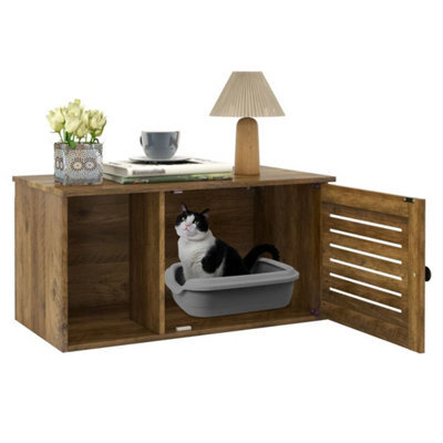Cat Litter Box Enclosure Hidden Cat Washroom With Winding Entry - image 1