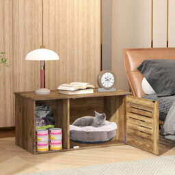 Cat Litter Box Enclosure Hidden Cat Washroom With Winding Entry - thumbnail 5