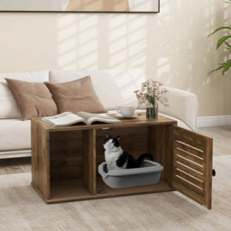 Cat Litter Box Enclosure Hidden Cat Washroom With Winding Entry - thumbnail 4
