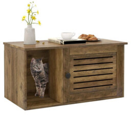 Cat Litter Box Enclosure Hidden Cat Washroom With Winding Entry - thumbnail 6