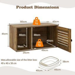Cat Litter Box Enclosure Hidden Cat Washroom With Winding Entry - thumbnail 2