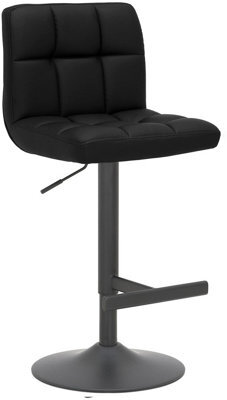 Lamboro Allegro Kitchen Bar Stool, Luxury Frame In Matt Black, Adjustable Height, Kitchen Barstool, Black - image 1