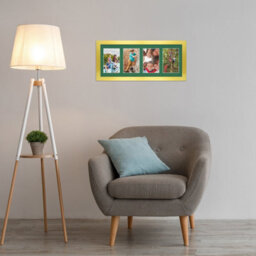 AK Frames 50X20Cm Gold Modern Multi Photo Frame With Emerald Mount - Holds 4 Apertures (4X) 6X4 Photos - thumbnail 3