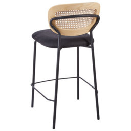 Beliani Set Of 2 Bar Chairs Mayetta Rattan Black - thumbnail 6