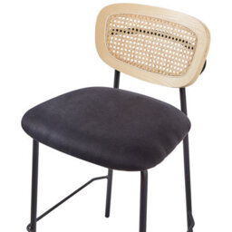 Beliani Set Of 2 Bar Chairs Mayetta Rattan Black - thumbnail 7