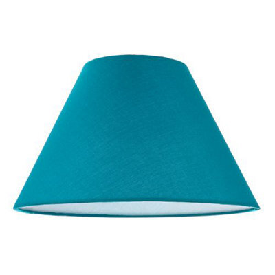 Happy Homewares 12 Vibrant Teal Cotton Coolie Lampshade Suitable For Table Lamp Or Pendant - image 1