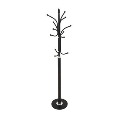 Black 174.5Cm Coat Stand Metal Umbrella Holder Clothes Rack With Marble Base - image 1