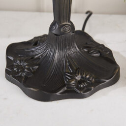 Luminosa Lighting Luminosa Dragonfly 2 Light Small Table Lamp Dark Bronze, Blue, Tiffany Style Glass, E27 - thumbnail 4