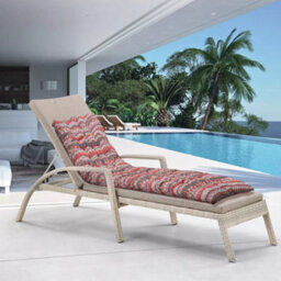 Thehotsale Ethnic Style Linen And Pp Cotton Material Leisure Beach Lounge Chair Cushion 50Cm W X 160Cm D X 8Cm H - thumbnail 3