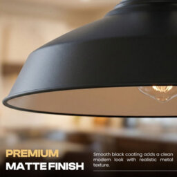 Black Inner White Metal Lamp Shades 2 Pack 30Cm, Easy Fit E27 Ceiling Pendant Light Shades, Modern Replacement Shades - thumbnail 7