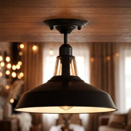 Black Inner White Metal Lamp Shades 2 Pack 30Cm, Easy Fit E27 Ceiling Pendant Light Shades, Modern Replacement Shades - thumbnail 6