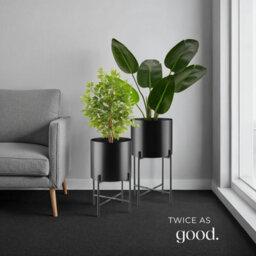 Tectake Plant Stands Kalmar, Set Of 2 Decorative Plant Pots In Black Steel   31 X 56 Cm - Black - thumbnail 8