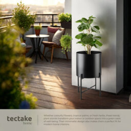 Tectake Plant Stands Kalmar, Set Of 2 Decorative Plant Pots In Black Steel   31 X 56 Cm - Black - thumbnail 5